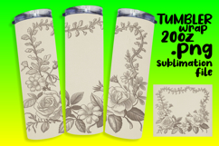 20oz Tumbler Sublimation PNG , Flowers Product Image 1