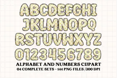 Black and Gold Alphabet png clipart, gold letters doodle Product Image 5