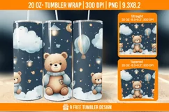3D Bear In Snow Tumbler Wrap Designs Product Image 26