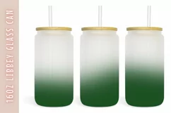 Tropical Green Ombre 16oz Libby Glass Can Tumbler Wrap Product Image 1