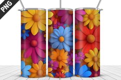 3D Flowers Tumbler Wrap | Sublimation Design | Tumble PNG Product Image 4