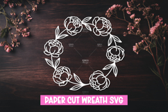 30 Paper cut floral wreath SVG for paper cutting Product Image 11