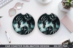 Car coaster sublimation, Halloween Coaster PNG Design Product Image 1