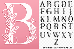Floral Monogram Letters SVG Bundle, Flower Monogram Font SVG Product Image 10