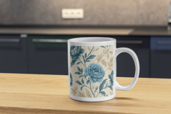 Blue Green Vintage Floral Pattern, Seamless Pattern Product Image 9
