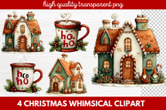 4 Whimsical Christmas Clipart featuring cute holiday charact Product Image 1