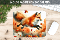 Watercolor Fox Mouse Pad Sublimation - Animal PNG Product Image 1