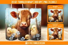 3D Highland Cow Tumbler Designs, Sublimation Wrap Product Image 1