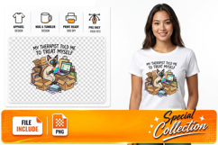 unny Siamese Cat Shopping Treat Sublimation PNG Product Image 1