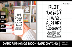 Dark Romance Bookmark Saying SVG | I Was Already Obsessed Product Image 1