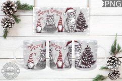 Merry Catmas Mug Wrap - Christmas Mug Sublimation Product Image 1