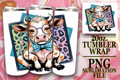 Cozy moments 20oz tumbler wrap, Cute Cow Product Image 1