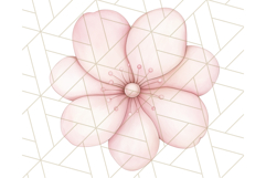 Pastel Pink Easter Bunny Egg and Flowers Clipart PNG Product Image 4