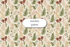 Woodland Fern Seamless Pattern | Watercolor Autumn Leaves Product Image 1