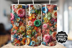 Beautiful Mixed Colorful Flowers - Tumbler PNG Design Product Image 1