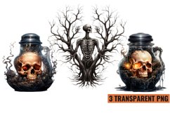 Watercolor Vintage Creepy Halloween sublimation , PNG Product Image 1
