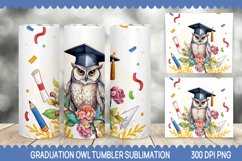 Graduation Owl Tumbler Sublimation - Owl Tumbler Wrap- 20 oz Product Image 1