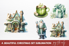 Watercolor Beautiful Christmas Clipart Sublimation Product Image 1