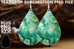 Sublimation Flower Teardrop Earring Design Floral Fusion Product Image 1
