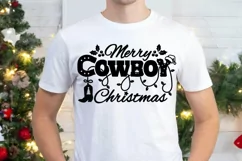 Cowboy Merry Christmas SVG Cut file Country Printable SVG Product Image 7