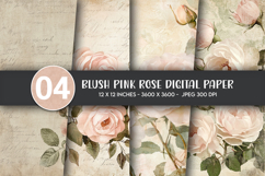 Blush Pink Rose Digital Paper Product Image 1