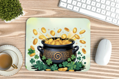 Pot of Gold with Coins Mouse Pad PNG Sublimation Design Product Image 1