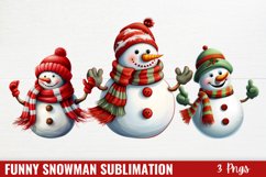 Funny Snowman Sublimation Clipart, Funny Snowman Clipart Product Image 1