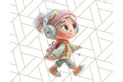 Kawaii City Girl PNG Clipart, Soft Dreamy Style Clip Art Product Image 3