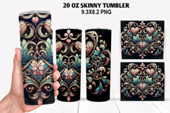 Flower Skinny Tumbler 20oz Wrap Design, Winter Tumbler Wrap Product Image 1