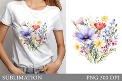 Wildflowers Sublimation. Wildflowers T-Shirt Sublimation Product Image 1