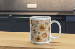 Vintage Sunflower Cafe Autumn Seamless Pattern Product Image 11