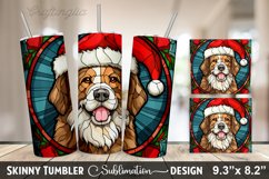 Stained Glass Christmas Dog Wrap - Stained Glass Tumbler Product Image 1