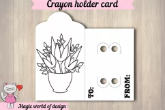 Tulips flower Crayon Holder Card svg, print and cut Product Image 2