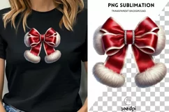 Coquette Red Bow PNG, Christmas Girly Bow for Sublimation Product Image 1