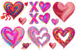 Colorful Brushstroke Valentines PNG, Valentines Day Heart Product Image 8