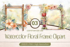 Floral Frame Clipart PNG Product Image 1