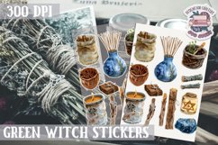 Witch sticker Sheet Green Magic Herbs Wicca Halloween Product Image 1