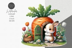 Bunny clipart, Animals house clipart, Cute animals Product Image 1