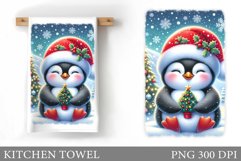 Christmas Penguin Kitchen Towel. Christmas Kitchen Towel Product Image 1