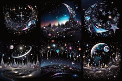 Magical holographic night sky printable digital papers Product Image 1