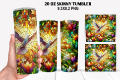 Dove Flower Skinny Tumbler 20oz Wrap Design, Easter Tumbler Product Image 1