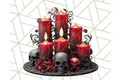 Gothic Christmas Clipart Dark Holiday PNG, Dark Christmas Product Image 3