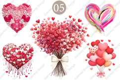 Valentine's Day Heart Clipart ,valentine's Day Sublimation Product Image 1