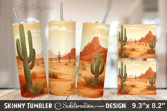 Desert Cactus Tumbler Sublimation Design Product Image 1