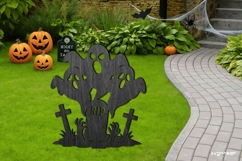 Ghost Garden Stake Laser Cut | Glowforge | SVG Product Image 1