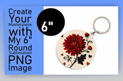 Dynamic Round Design PNG Keychain , 3D Flower Product Image 1