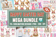 Happy Easter Day Mega Bundle, Faux Yarn Easter PNG Bundle Product Image 1