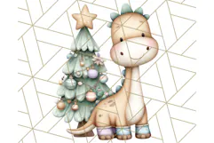 Christmas Dinosaur Party Png, Dino Clipart PNG Product Image 3