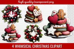 4 Whimsical Christmas Clipart | Cute Holiday PNG Set Product Image 1