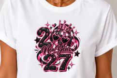 New Year 2027 Pink Disco Ball Sublimation PNG, tshirt png Product Image 4